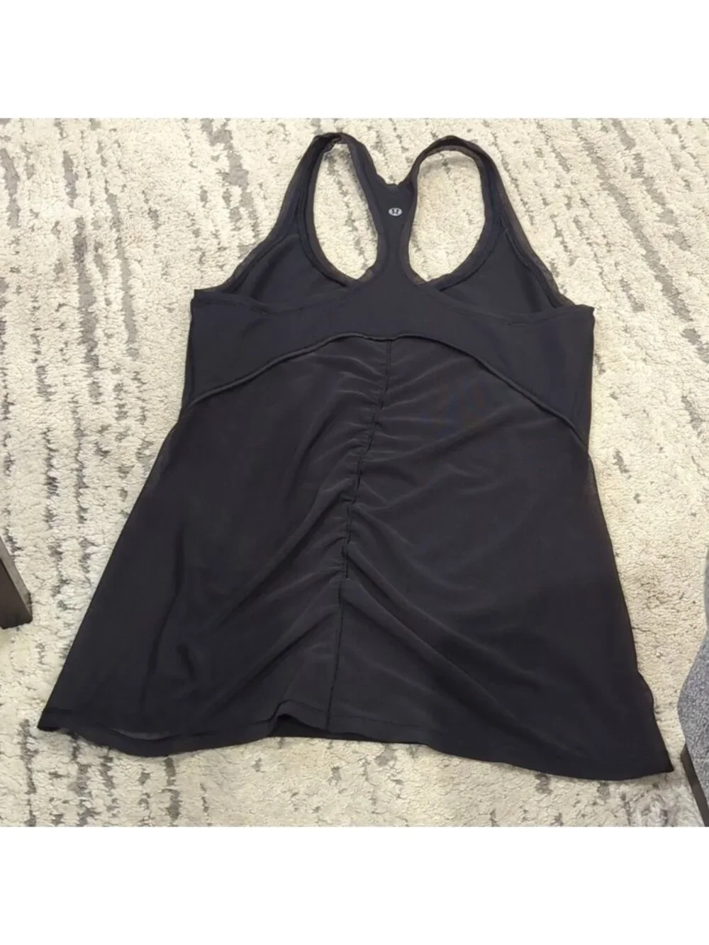 Lululemon Cool Racerback *Shine On Black mesh